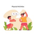 Physical activities concept. Flat vector illustration