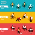 Physical activity horizontal banners Royalty Free Stock Photo