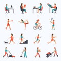 Physical Activity Icons Royalty Free Stock Photo