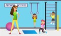 Physical Activity for Small Children with Teacher Royalty Free Stock Photo