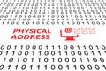 PHYSICAL ADDRESS concept binary code 3d Royalty Free Stock Photo