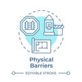 Physical barriers soft blue concept icon Royalty Free Stock Photo