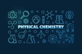 Physical Chemistry blue vector horizontal outline banner