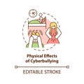 Physical cyberbullying effects concept icon