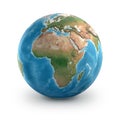 Physical earth globe. Africa, Middle East and Europe Royalty Free Stock Photo