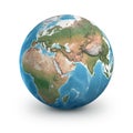 Physical earth globe. Europe, Asia and Africa