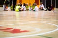 Physical Education Class. Indoor Soccer Training. Kids Futsal Teaching