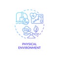 Physical environment blue gradient concept icon