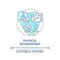 Physical environment turquoise concept icon