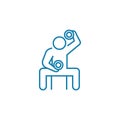 Physical exertion linear icon concept. Physical exertion line vector sign, symbol, illustration. Royalty Free Stock Photo