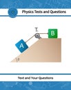 Physical experiment with Lifting a load. Thrust and linear momentum on inclined plane. Template for exam question with the laws Royalty Free Stock Photo