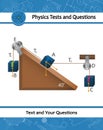 Physical experiment with Pulley system. Template of loaded Movable Pulleys. Pulley. Lifting a load. Pulling a load. Royalty Free Stock Photo