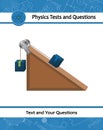 Physical experiment. The rollers showing the compound pully system on inclined plane. Template for exam question with the laws Royalty Free Stock Photo