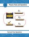 Physical experiment of studying laws of electricity. Ohms law for an electrical circuit. Rheostat is an electrical instrument Royalty Free Stock Photo