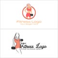 Physical fitness gym women health logo design Royalty Free Stock Photo