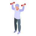 Physical granny exercise icon, isometric style Royalty Free Stock Photo