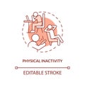 Physical inactivity blue concept icon