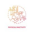 Physical inactivity blue gradient concept icon