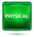 Physical Neon Light Green Square Button Royalty Free Stock Photo