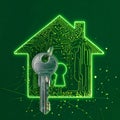 Smart Home Access and Digital Security Concept Royalty Free Stock Photo