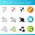 Physical and life sciences icons set