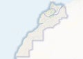 Physical map of the country of Morocco colored