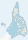 Physical map of the country of Philippines colored