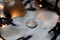 Polish currency in snow Royalty Free Stock Photo