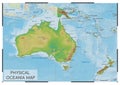 Physical Oceania map