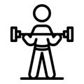 Physical rehabilitation dumbbell icon, outline style