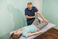 Physical rehabilitation therapies and treatment of physiological disorders by physiotherapists concept. Professional therapists