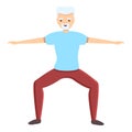 Physical senior exercise icon, cartoon style Royalty Free Stock Photo