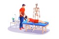 Physical therapist during the work 3d colorful illustration - Generative AI. Royalty Free Stock Photo