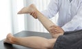 Physical therapists or physicians perform physical therapy for patients admitted to the hospital