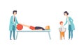 Physical Therapy or Physiotherapy with Therapist Restoring Health after Trauma or Injury Vector Set