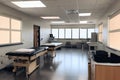 physical therapy room, with sensors and monitoring equipment used to track patient progress