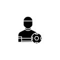 Physical training black icon concept. Physical training flat vector symbol, sign, illustration. Royalty Free Stock Photo