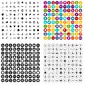 100 physical training icons set vector variant