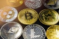 Physical version of bitcoin that is a new virtual money world cryptocurrency and digital payment system by using blockchain