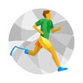 Physically disabled runner with abstract patterns