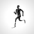 Athlete disabled amputee runner silhouette vector eps10