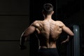 Physically Man Showing His Well Trained Back Royalty Free Stock Photo