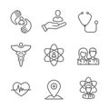 Physician Care Icon Set w medical, patient, and health care, etc