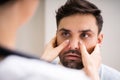 Physician Doctor Doing Sinusitis Examination Royalty Free Stock Photo