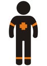 Physician figure, black vector icon, silhouette