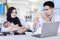 Physician holding vaccine for baby Royalty Free Stock Photo