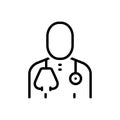 Black line icon for Physician, doctor and therapist