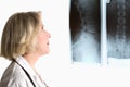 Physician with spine x-rays