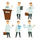 Physician or surgeon ophthalmologist doctor medical worker vector isolated character man Royalty Free Stock Photo