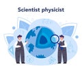 Physicist concept. Scientist explore electricity, magnetism, light wave